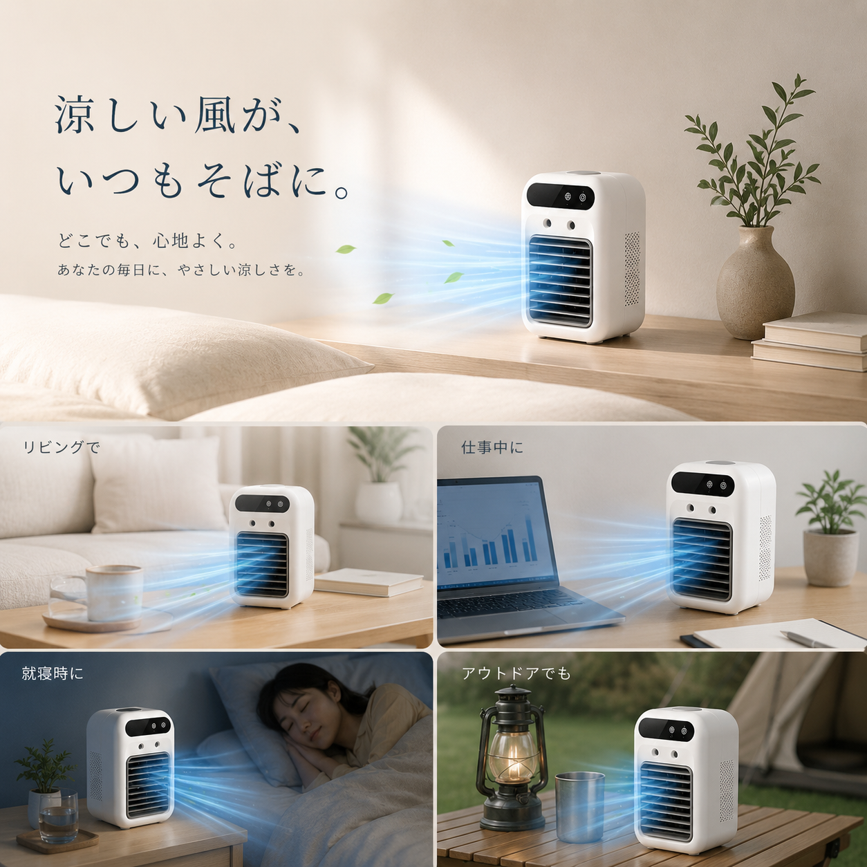 【2026年最新版】Yukaze™ プレミアム冷却ミストクーラー｜強力冷却・静音設計・USB充電式