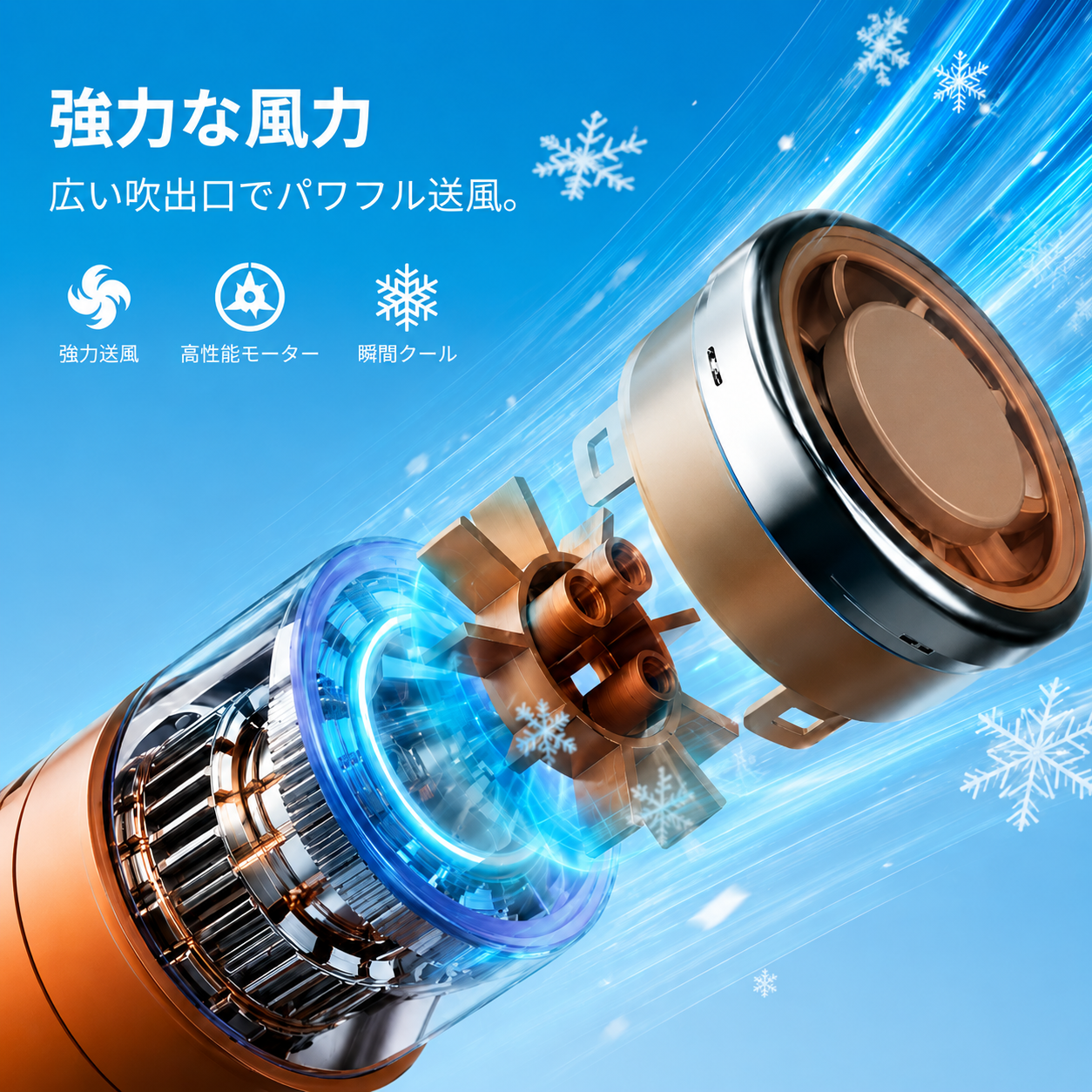 NOKOFAN™【売上No.1】5段階送風ハンディファン｜180°回転・超強風モデル