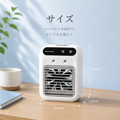 【2026年最新版】Yukaze™ プレミアム冷却ミストクーラー｜強力冷却・静音設計・USB充電式