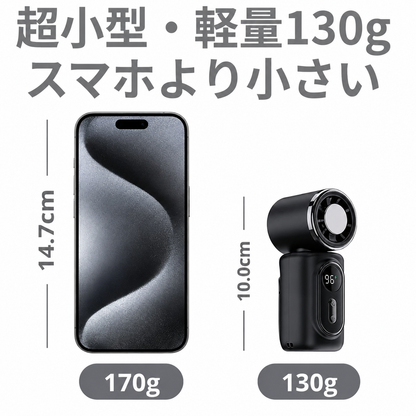 NOKOFAN™【売上No.1】5段階送風ハンディファン｜180°回転・超強風モデル