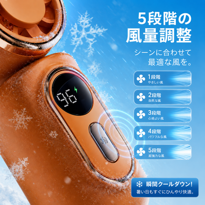 NOKOFAN™【売上No.1】5段階送風ハンディファン｜180°回転・超強風モデル
